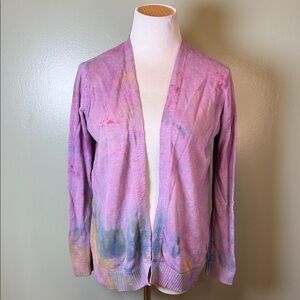 Tie-Dye Open Front Cardigan